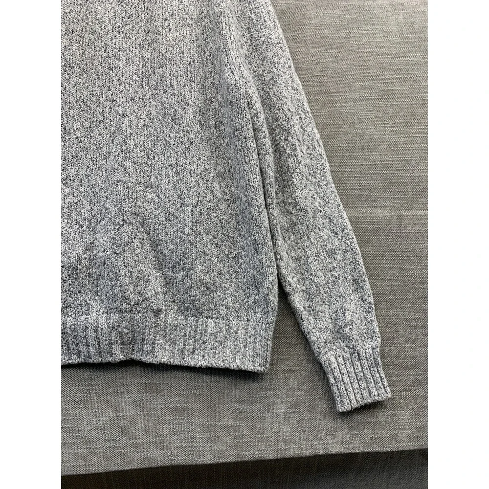 Express Cardigan Sweater Mens Medium Heather Gray Tight Knit Shawl Collar Winter